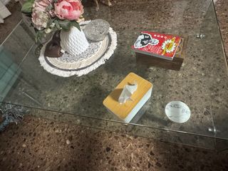 Mesa de comedor de cristal 