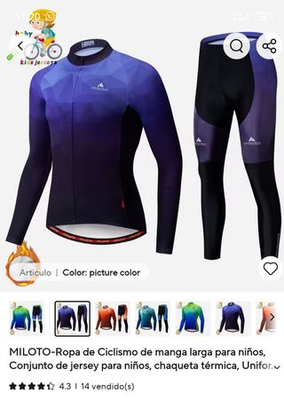 Conjunto Ciclismo Niño Miloto Azul