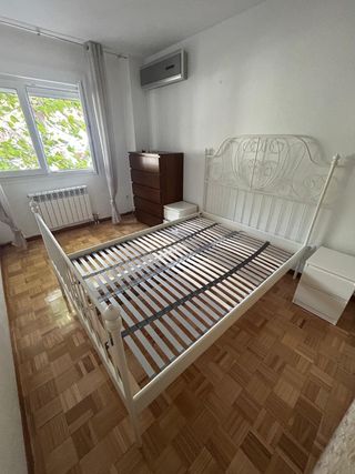 Cama Ikea Leirvik Forja Blanca + Somier