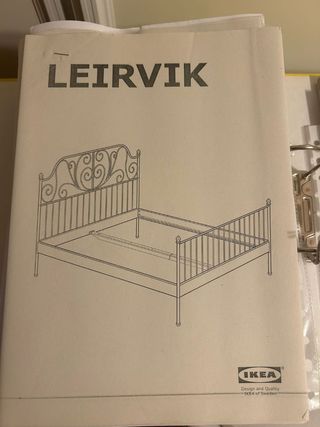 Cama Ikea Leirvik Forja Blanca + Somier