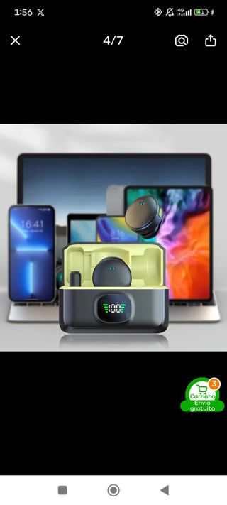 Microfone HITOZON Sem Fio Preto+Amarelo