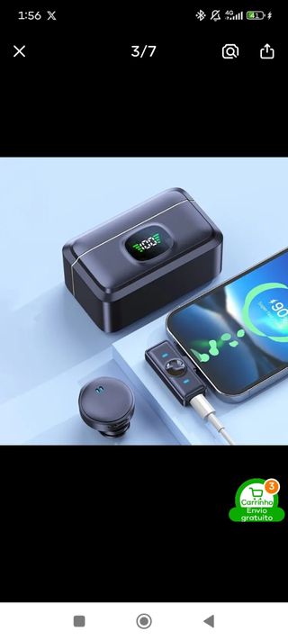 Microfone HITOZON Sem Fio Preto+Amarelo