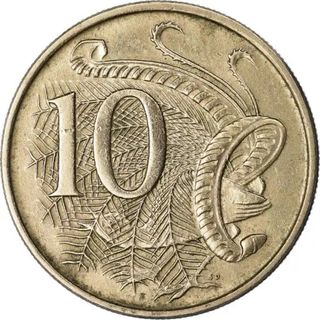 Moneda Australia 10 Cent 1968 Elizabeth II