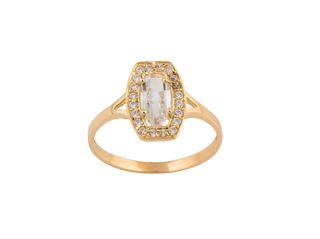 anillo oro 18k con piedra con circonita