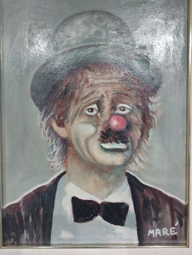 Quadro a olio con clown