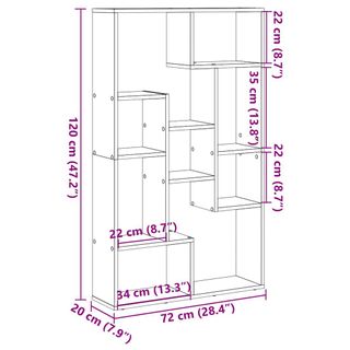 vidaXL Estantería de madera de ingeniería roble