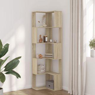 vidaXL Estantería de esquina 5 niveles madera