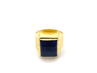sello oro 18k con onix,circonita t. 19 (18,79 mm)