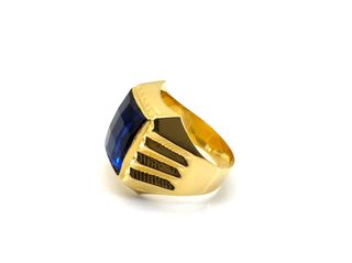 sello oro 18k con onix,circonita t. 19 (18,79 mm)