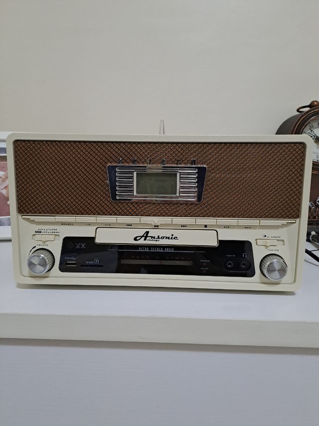 Radio Ansonic Vintage USB Tarjeta Auriculares