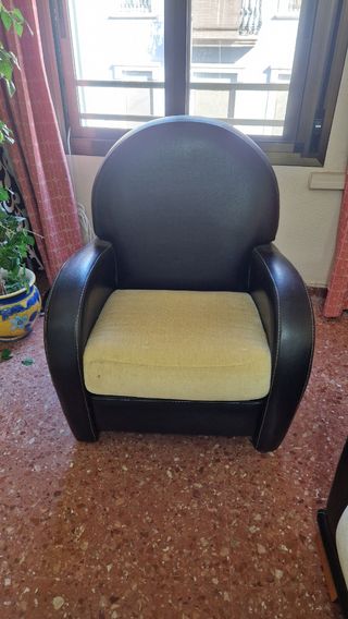 Sillón individual negro y amarillo