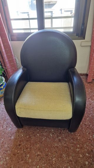 Sillón individual negro y amarillo