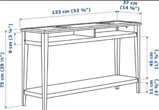 Mesa aparador de madera blanca