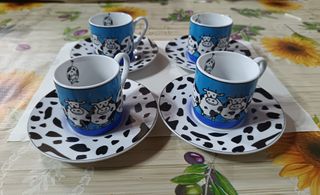 Set 4 tazzine da caffè con mucche
