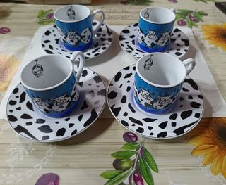 Set 4 tazzine da caffè con mucche