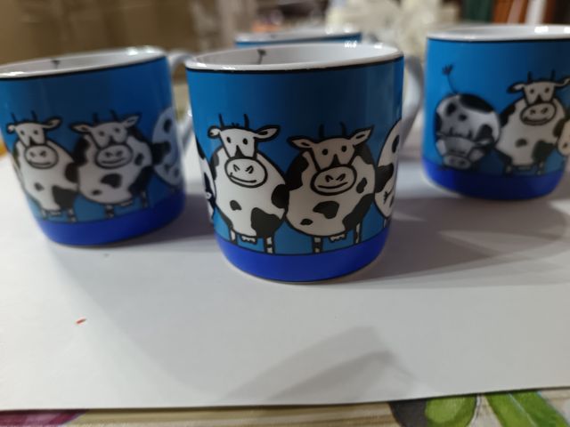 Set 4 tazzine da caffè con mucche