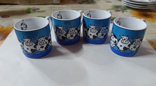Set 4 tazzine da caffè con mucche