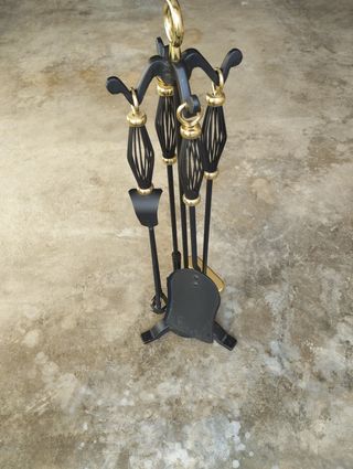 Set da camino metallo nero e oro