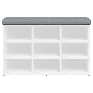 vidaXL Banco zapatero madera de ingeniería blanco