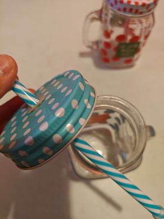 Coppia Bicchieri Cocktail con Cannuccia