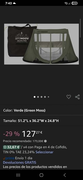 Cuna de viaje Aero Moov - Nueva