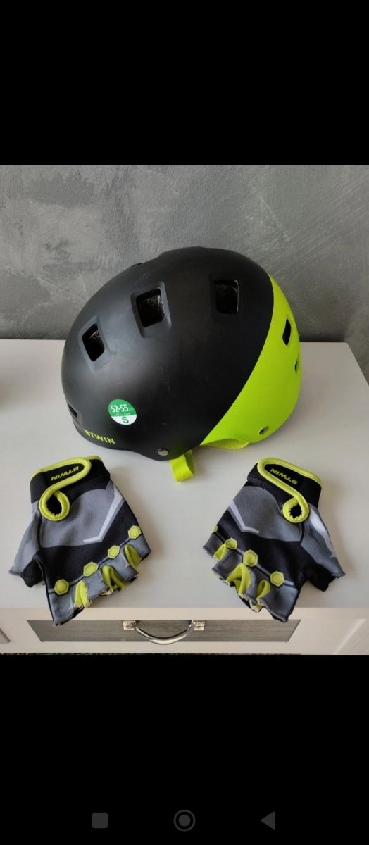 Casco y guantes de bicicleta Talla S