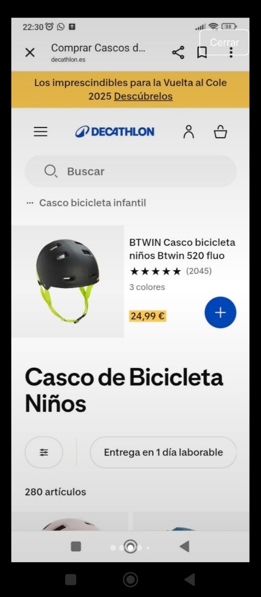 Casco y guantes de bicicleta Talla S