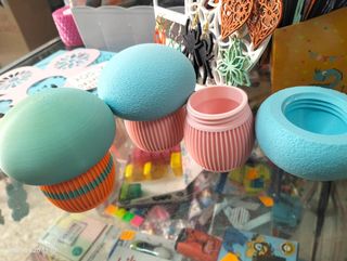 Joyero pequeño 3D azul y rosa