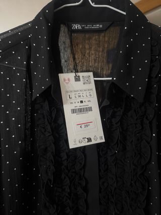 Camisa fiesta Zara lunares volantes