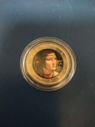 2€ Com. Italia 2019 Leonardo dipinto a mano
