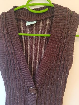 Chaleco de punto con brillos