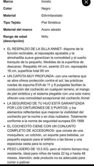 Silla de paseo Lionelo Annet Plus Negra