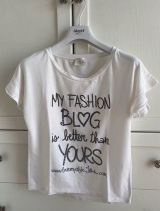 T-shirt bianca My Fashion Blog made in Italy. - 