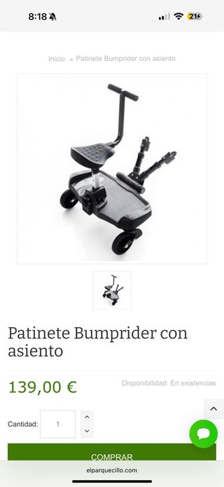 Patinete Bumprider con asiento