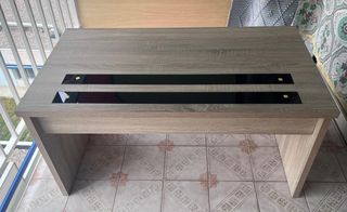 Mesa de centro elevable madera y cristal