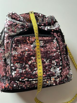 Mochila lentejuelas reversibles con lazo y orejita