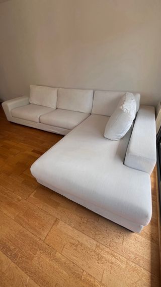 Sofá chaiselongue grande blanco