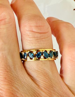Sortija Oro 18K Zafiros y Diamantes + Certificado