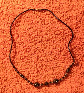 Collar Vintage Turmalina Negra y Dorados