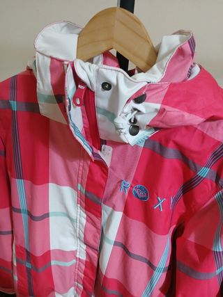 Chaqueta Roxy cuadros rosa y blanca