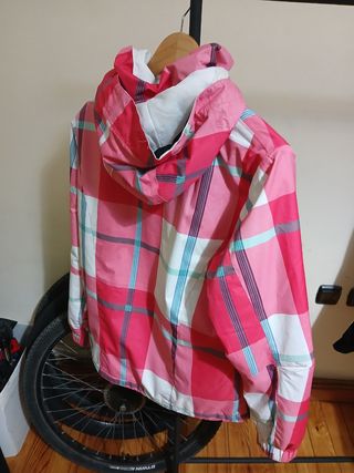 Chaqueta Roxy cuadros rosa y blanca