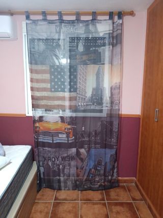 Cortina New York con riel de madera