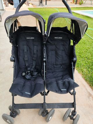 Carrito Doble Maclaren Negro. 