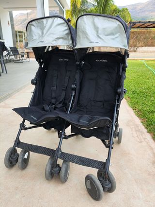 Carrito Doble Maclaren Negro. 