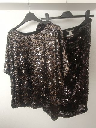 Conjunto PREMAMA lentejuelas falda+camiseta