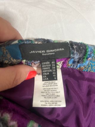 Falda SIMORRA MIDI Terciopelo Lentejuelas Seda