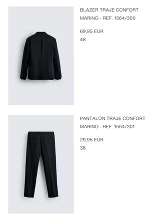 Pantalón de traje Zara hombre negro talla M