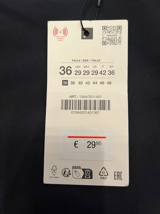 Pantalón de traje Zara hombre negro talla M