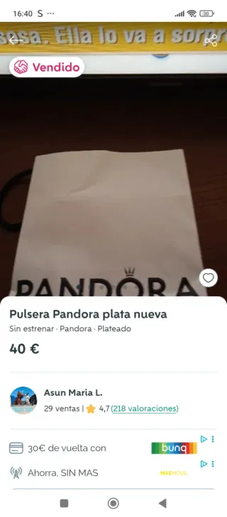 Pulsera Pandora Plata y Rosa