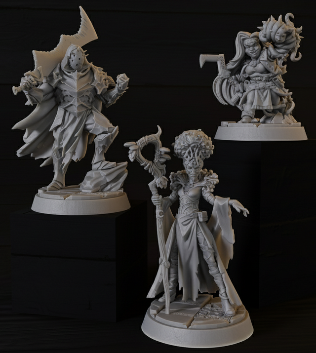 Pack 3 Miniaturas Villanos Fantasía Rol 32mm